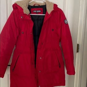 Girls red Steve Madden winter coat. Large 14-16